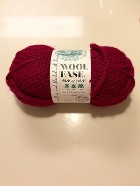 Lion Brand Yarn Wool-Ease Thick & Quick Yarn, 1 Skein, Cranberry